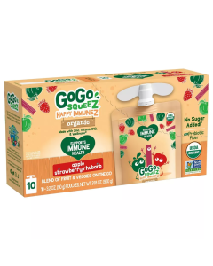 GoGo Squeez Happy Immunez Organic Apple Strawberry Rhubarb - Front view