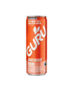 Guru Peach Mango Punch Organic Energy Drinks - Front view