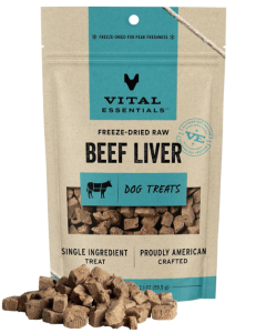 Vital Essentials Freeze-Dried Beef Liver Dog Treats - Front view