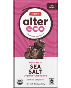 Alter Eco Deep Dark Sea Salt Chocolate Bar, 2.82 oz.