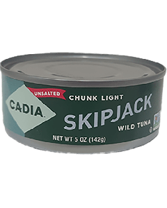 Cadia Unsalted Chunk Light SkipJack Wild Tuna, 5 oz.