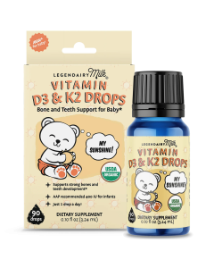 Legendairy Milk Organic Baby and Toddler D3&K2 Drops - Front view