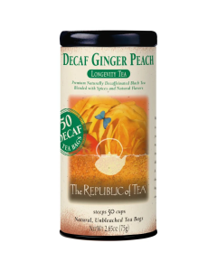 The Republic of Tea Decaf Ginger Peach Black Tea Bags - Front view