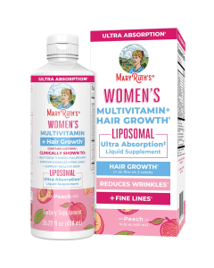 MaryRuth's Women's Multivitamin + Hair Growth Liposomal Peach - Front view