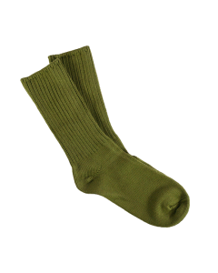 Maggie's Organic Classic Cotton Crew Sock, Olive Color, Size 9-11