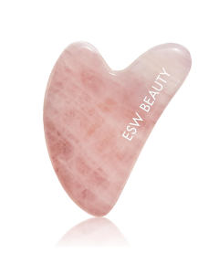 ESW Beauty Hibiscus White Tea Rose Quartz Gua Sha - Front view