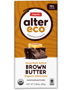 Alter Eco Deep Dark Salted Brown Butter Chocolate Bar, 2.82 oz.