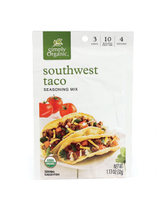 Simply Organic Southwest Taco Seasoning Mix, 1.13 oz.