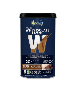 BioChem Chocolate 100% Whey Isolate Protein - Front view