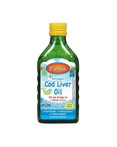 Carlson Kid's Cod Liver Oil Liquid, Lemon, 8.4 fl. oz.