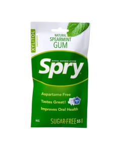 Spry Natural Xylitol Gum Spearmint 55 Count - Front view