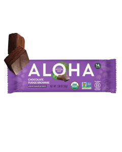 Aloha Chocolate Fudge Brownie Protein Bar - Front view