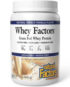 Natural Factors Whey Factors Protein French Vanilla, 12 oz