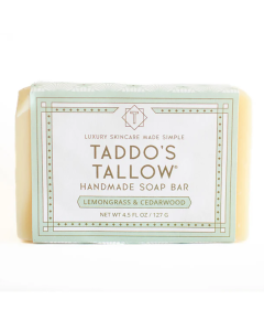 Taddo's Tallow Natural Tallow Soap Lemongrass and Cedarwood - Front view