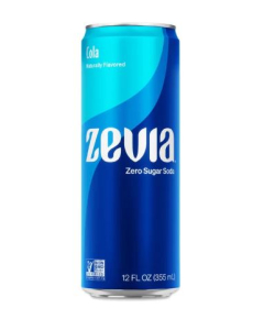 Zevia Cola Zero Calorie Soda Sleek Can - Front view