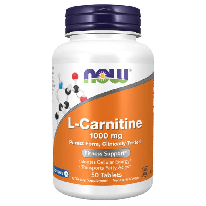 NOW Foods L-Carnitine 1000 mg - 50 Tablets