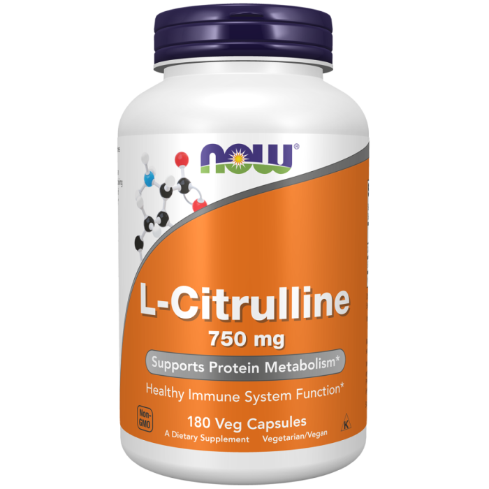 NOW Foods L-Citrulline 750 mg - 180 Capsules