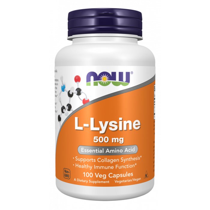 NOW Foods L-Lysine 500 mg - 100 Veg Capsules