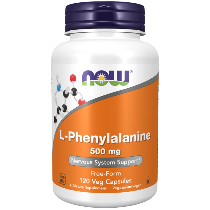 NOW Foods L-Phenylalanine 500 mg - 120 Veg Capsules