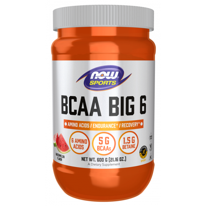 NOW Foods BCAA Big 6 Powder, Watermelon Flavor - 600 g