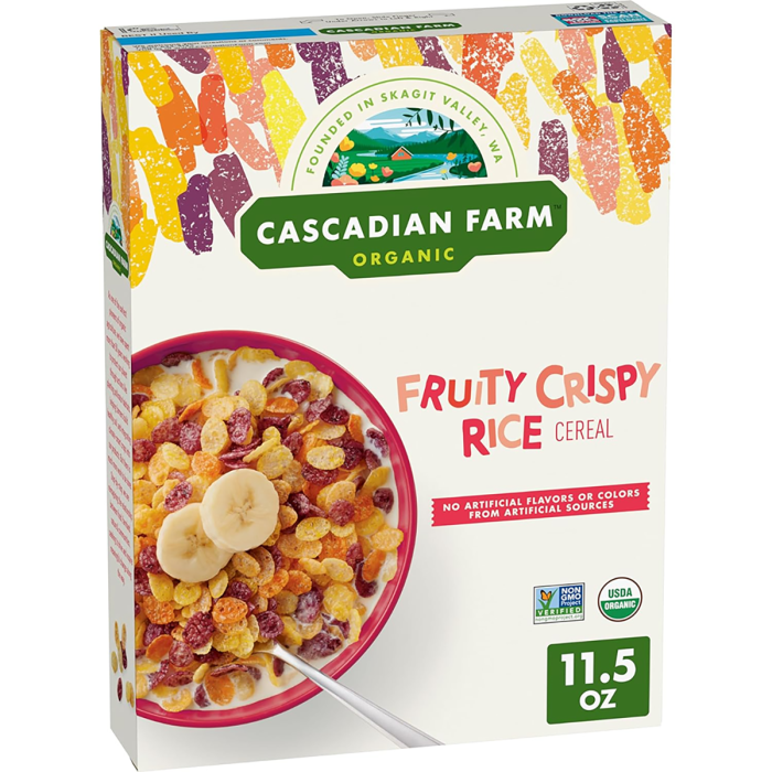 Cascadian Farm Fruity Crispy Rice Cereal - Front view