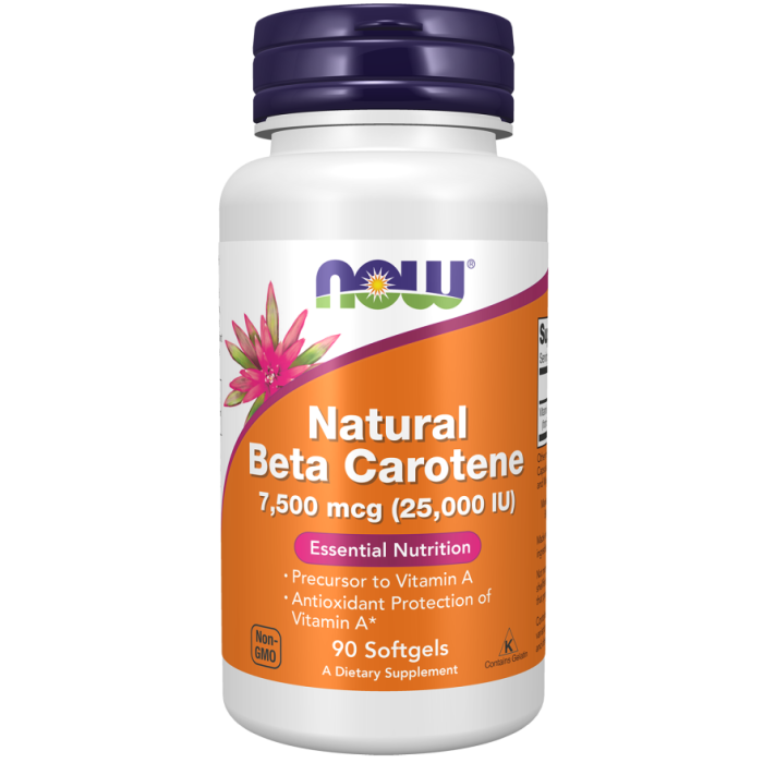 NOW Foods Beta Carotene, Natural 7,500 mcg - 90 Softgels