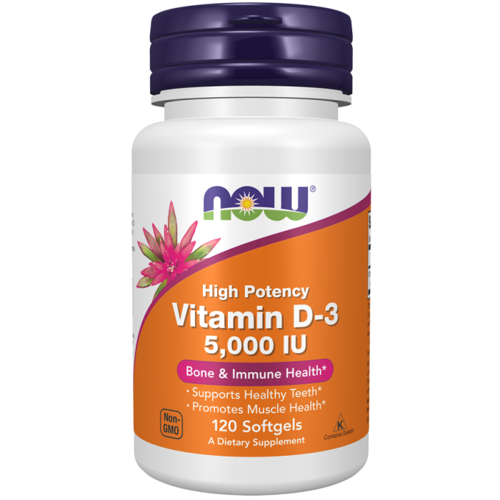 NOW Foods Vitamin D-3 5000 IU - 120 Softgels