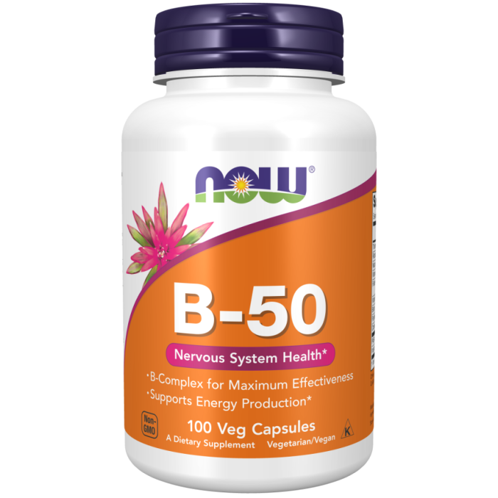 NOW Foods Vitamin B-50 mg - 100 Veg Capsules