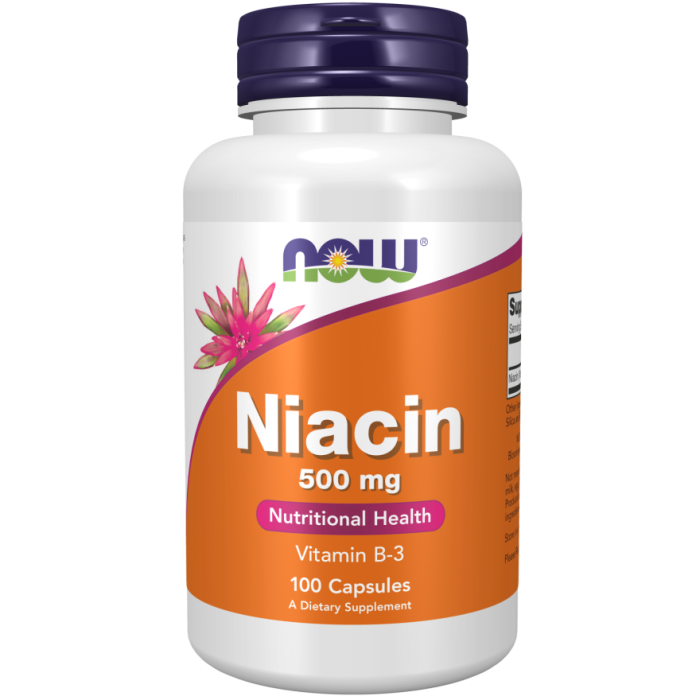 NOW Foods Niacin 500 mg - 100 Veg Capsules