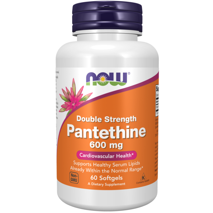 NOW Foods Pantethine 600 mg - 60 Softgels