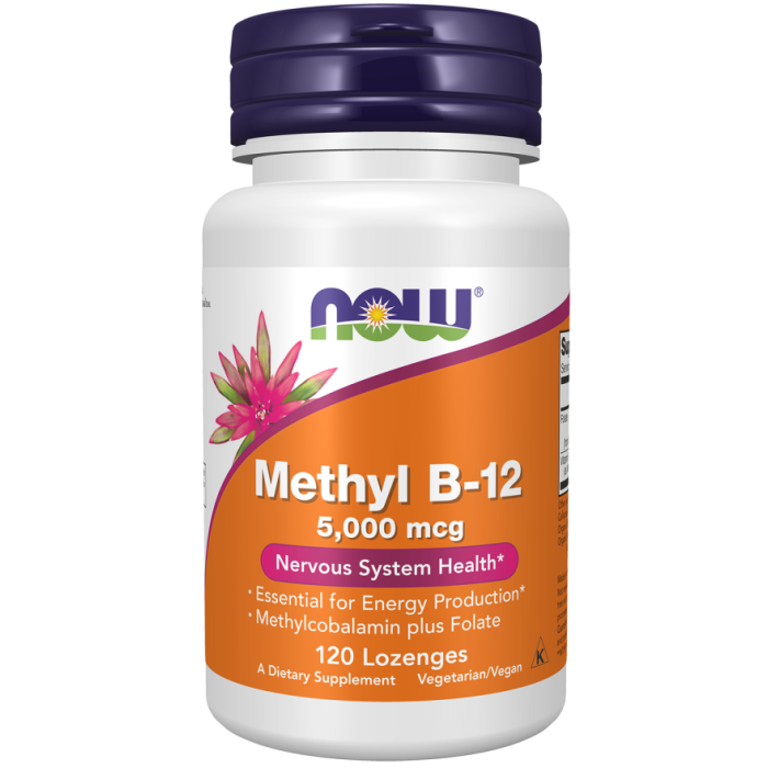 NOW Foods Methyl B-12 5,000 mcg - 120 Lozenges