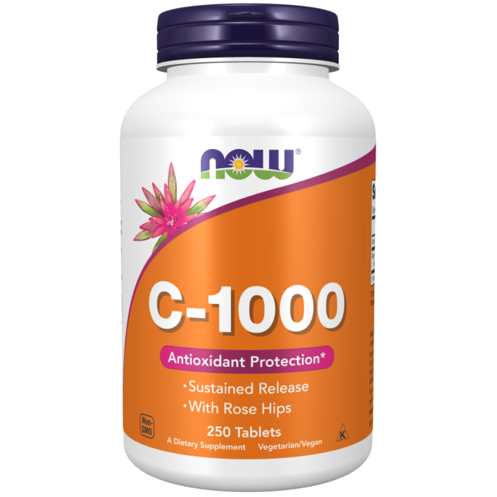 NOW Foods Vitamin C-1000 Sustained Release - 250 Tablets