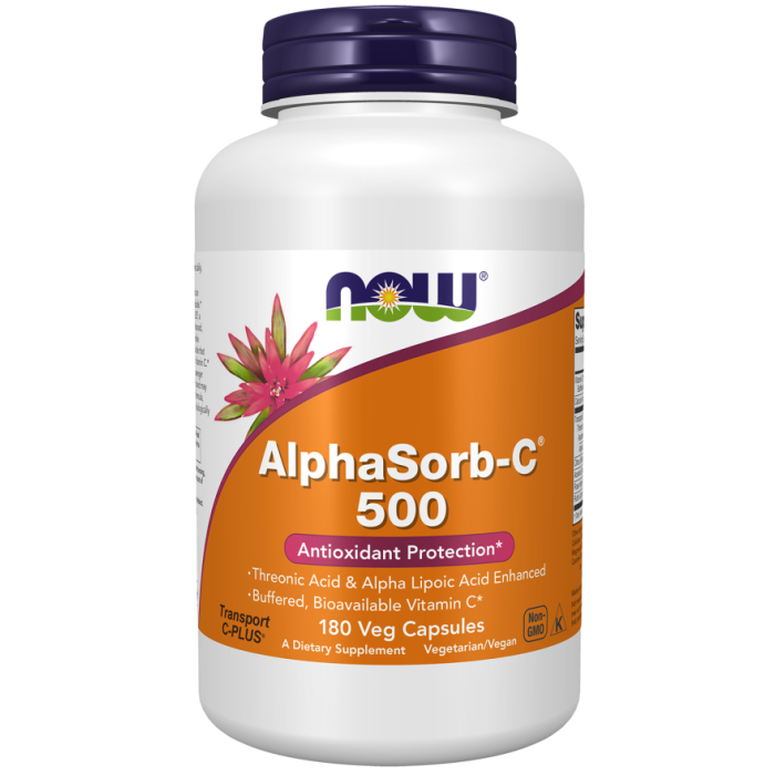 NOW Foods AlphaSorb-C® 500 - 180 Veg Capsules