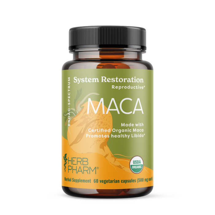 Herb Pharm Maca, 60 Vegetarian Capsules - Front view