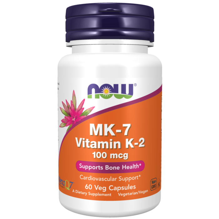 NOW Foods MK-7 Vitamin K-2 100 mcg - 60 Veg Capsules