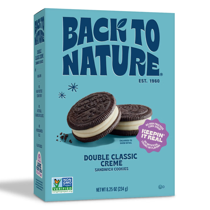 Back to Nature Double Classic Creme Sandwich Cookies - Front view