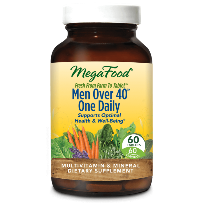 MegaFood Men Over 40 One Daily Multivitamin, 60 Tablets