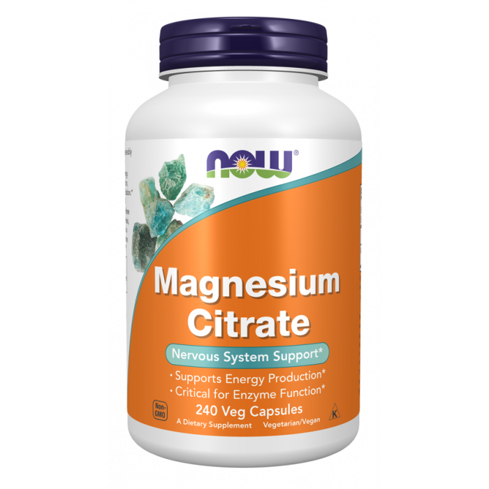 NOW Foods Magnesium Citrate - 240 Veg Capsules