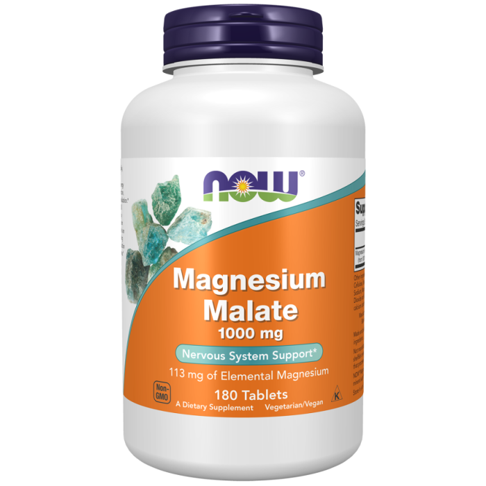 NOW Foods Magnesium Malate 1000 mg - 180 Tablets