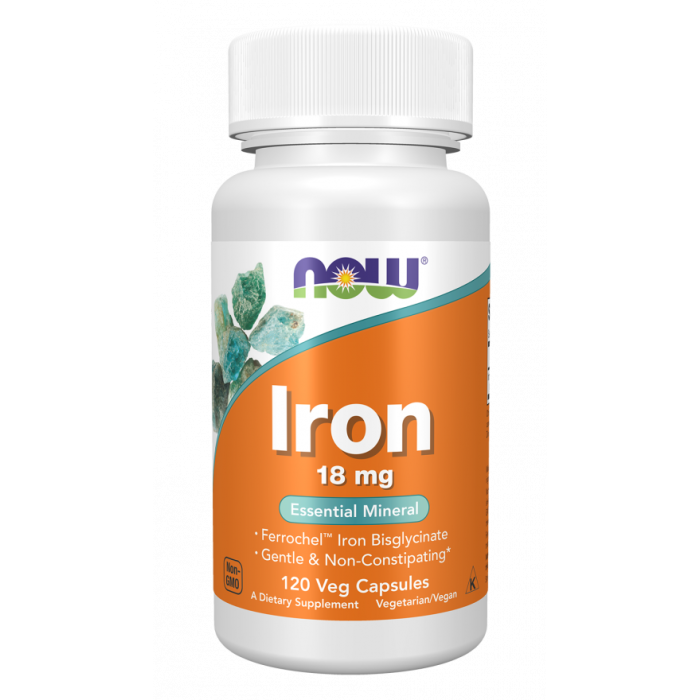 NOW Foods Iron 18 mg - 120 Veg Capsules