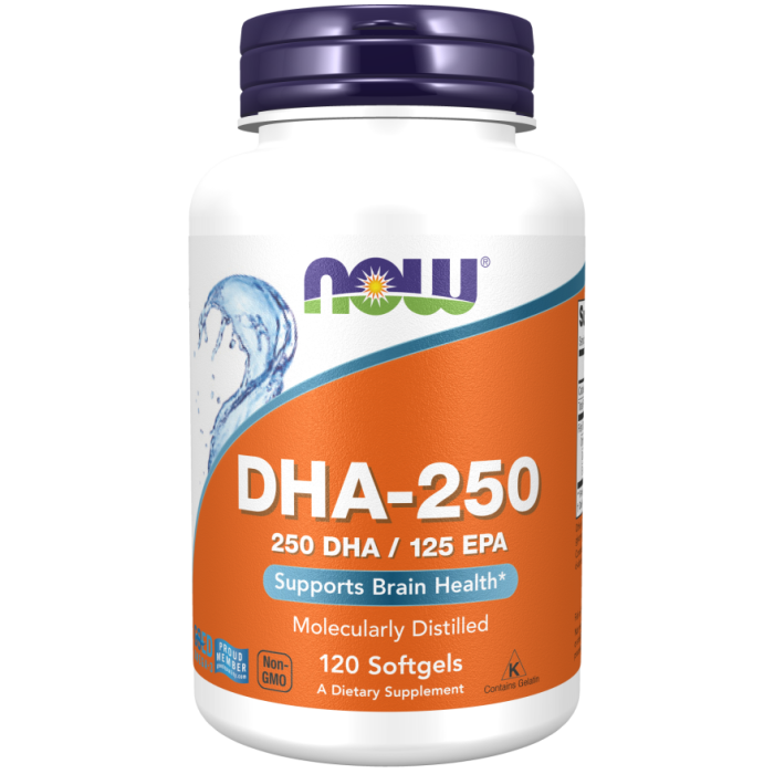 NOW Foods DHA-250 Fish Oil - 120 Softgels