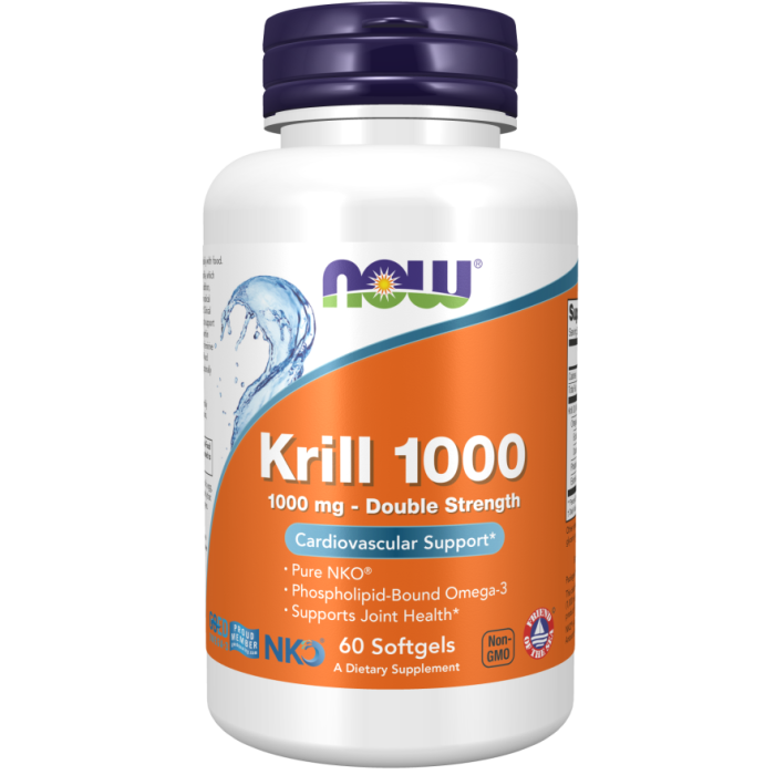 NOW Foods Krill 1000, Double Strength 1000 mg - 60 Softgels