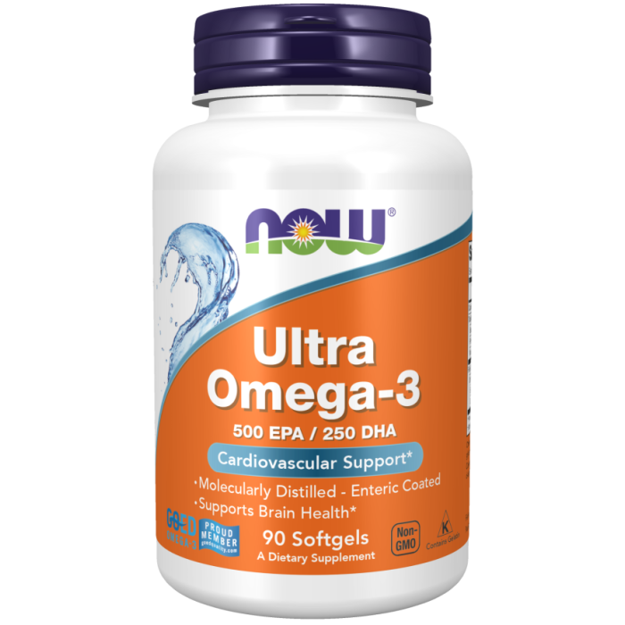 NOW Foods Ultra Omega-3 Fish Oil (Bovine Gelatin) - 90 Softgels