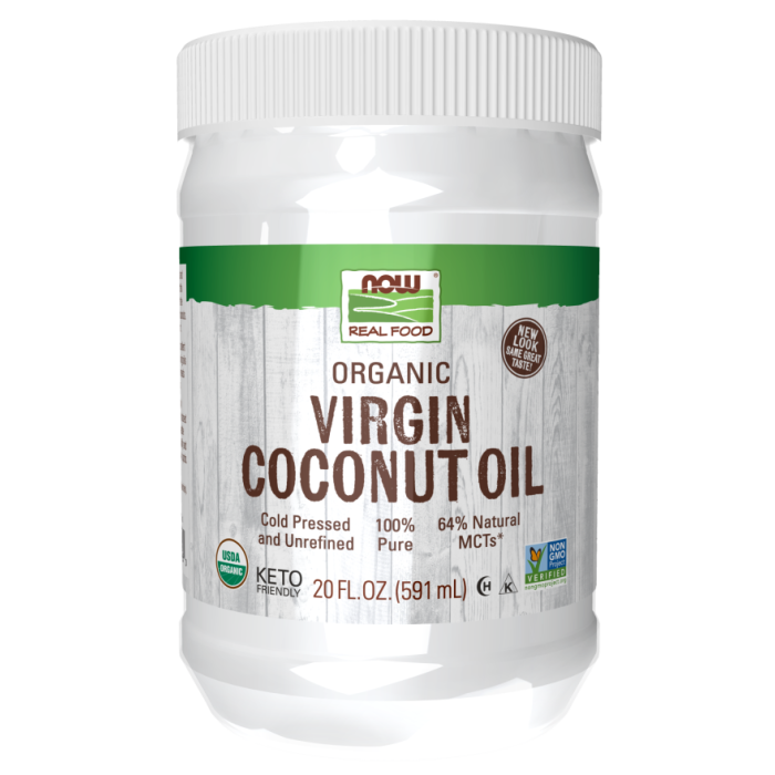 NOW Foods Virgin Coconut Cooking Oil, Organic - 20 fl. oz.