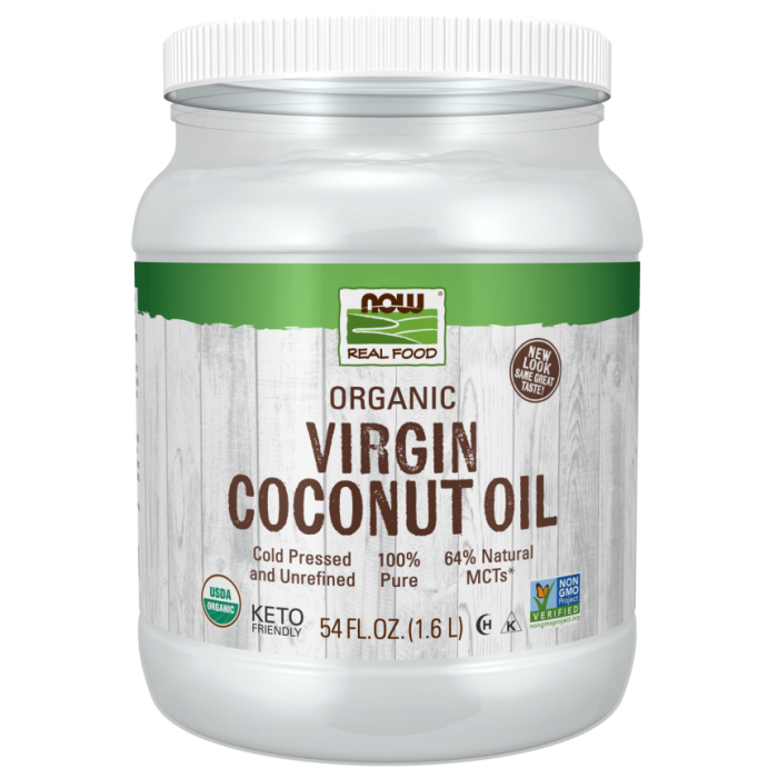 NOW Foods Virgin Coconut Cooking Oil, Organic - 54 fl. oz.