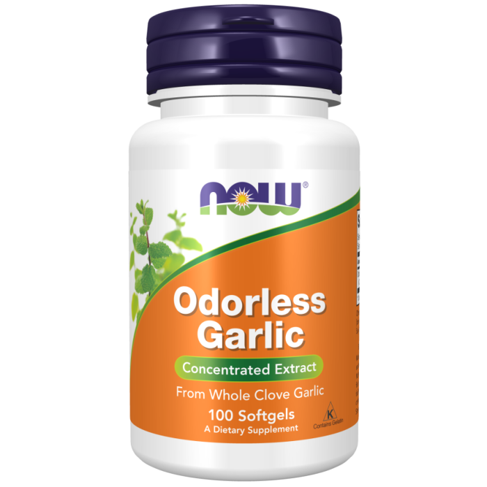 NOW Foods Odorless Garlic - 100 Softgels