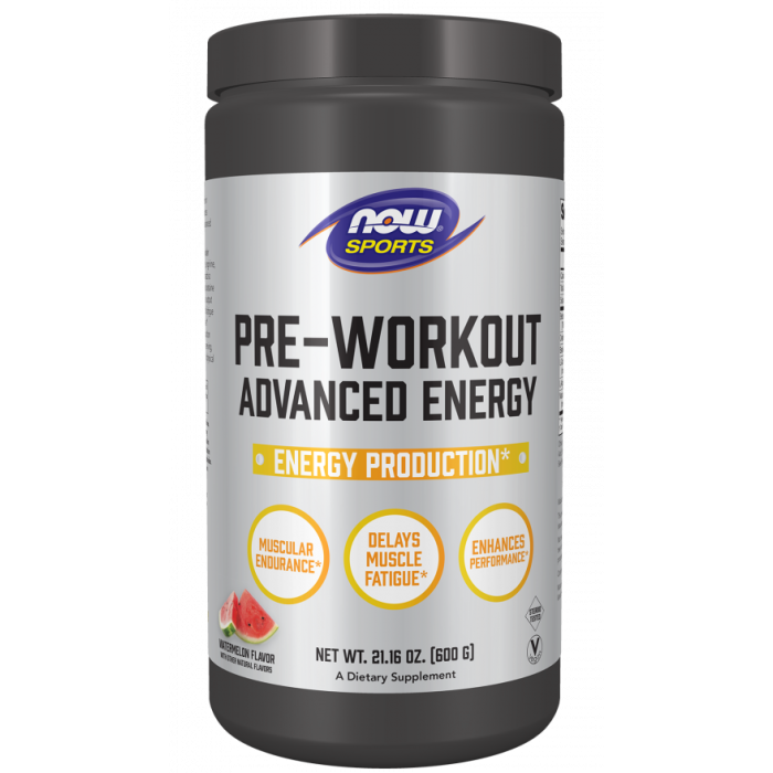 NOW Foods Pre-Workout Advanced Energy Powder - 600 g