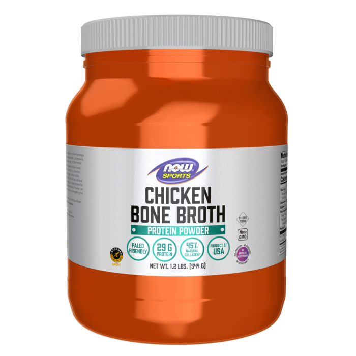 NOW Foods Bone Broth, Chicken Powder - 1.2 lbs.