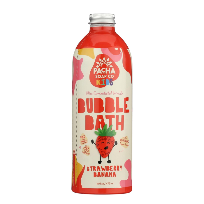 Pacha Soap Co. Kids Strawberry Banana Ultra Concentrated Bubble Bath - Front view