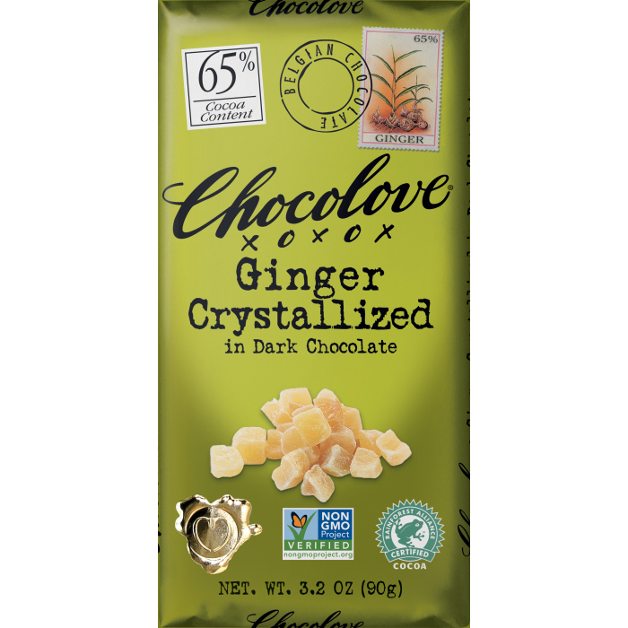 Chocolove Ginger Crystalized in Dark Chocolate, 3.2 oz.